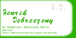 henrik debreczeny business card